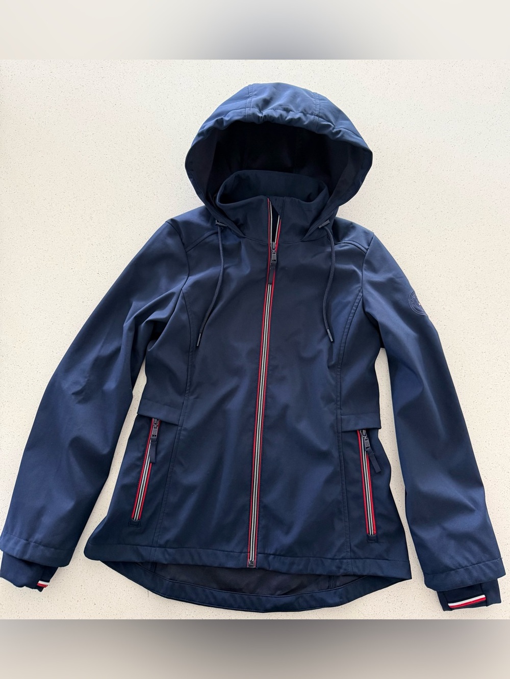 Tommy Hilfiger Ladies Lightweight Windbreaker Jacket Navy Blue Logo